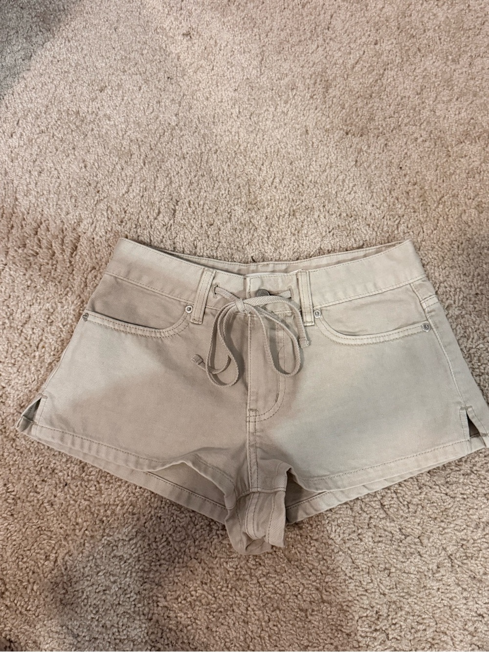 Glassons Beige Drawstring Jean Shorts